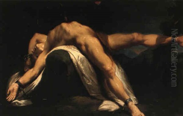 Prometheus Oil Painting by Luigi Bazzani