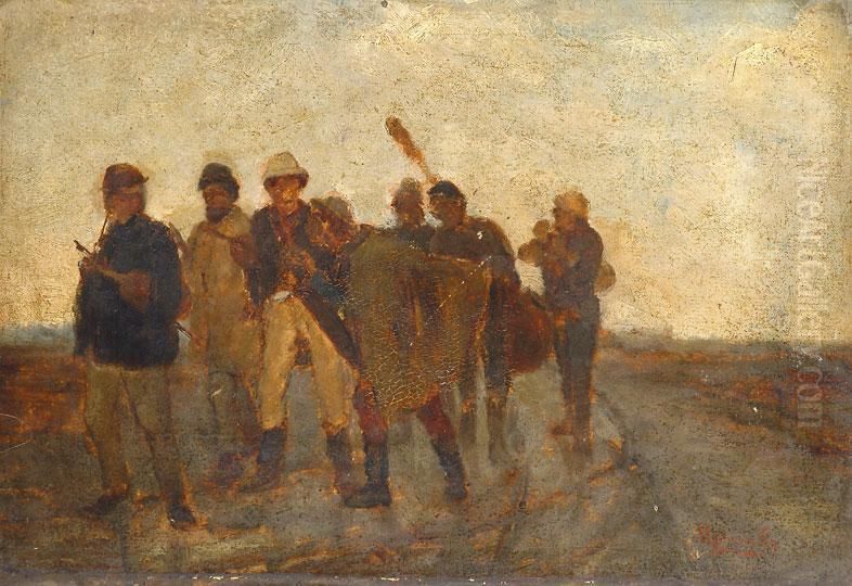 Lakodalmas Zeneszek Oil Painting by Gyula Agghazy