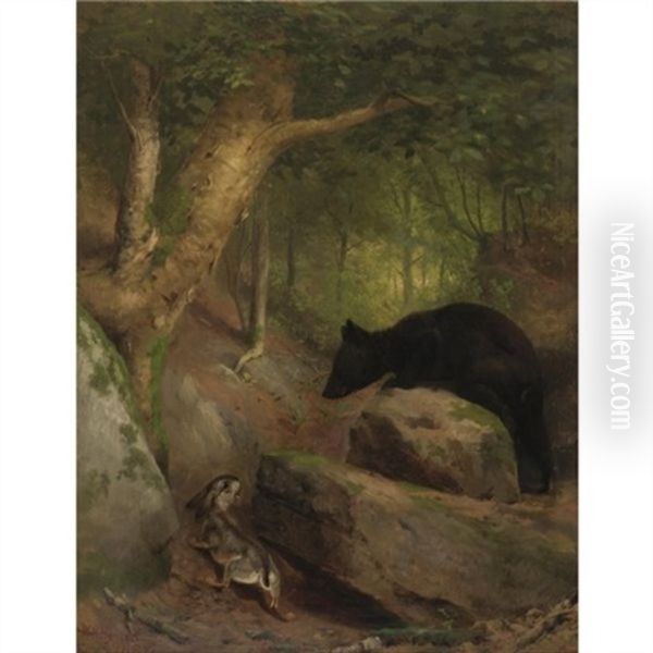 The Disputed Way Oil Painting by William Holbrook Beard