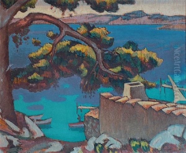 Paysage De Mediterranee Oil Painting by Alcide-Marie le Beau