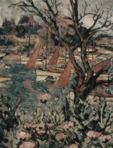 Les Voiles Roses Oil Painting by Alcide-Marie le Beau