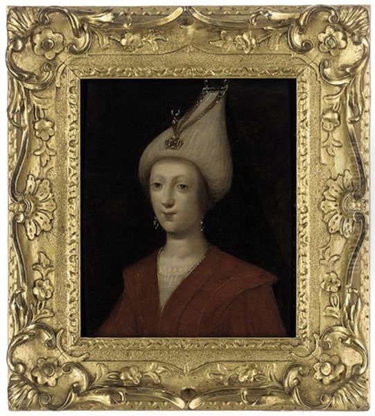 Portrait Of A Lady In Oriental Costume Oil Painting by Charles Beaubrun