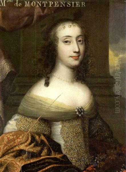 Portrait De Mademoiselle De Montpensier Oil Painting by Charles Beaubrun