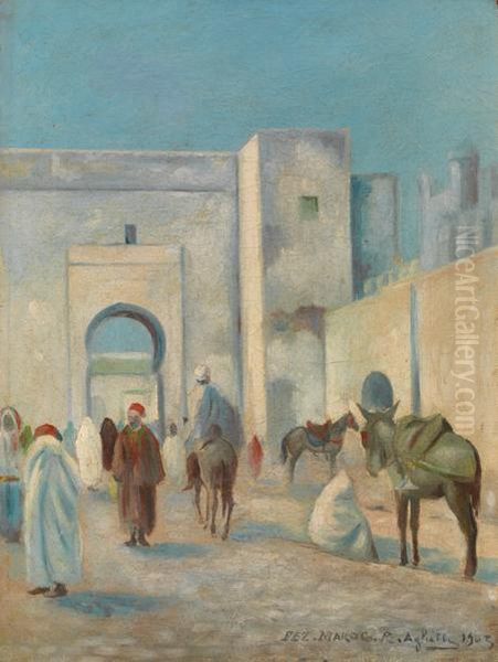 Devant Les Remparts Oil Painting by Romeo Charles Aglietti