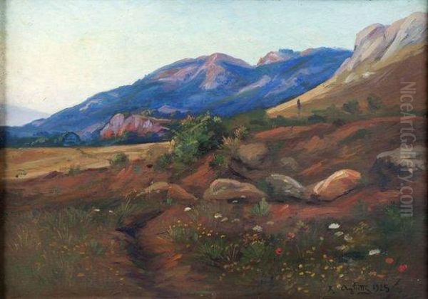 Paysage De Kabylie. Oil Painting by Romeo Charles Aglietti