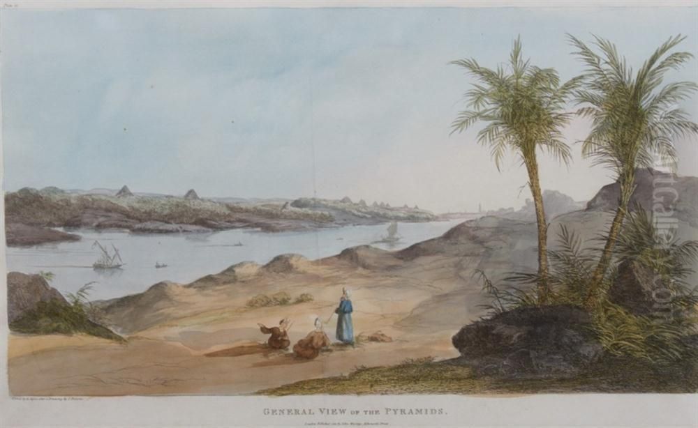 General View Of The Pyramids Oil Painting by Agostino Aglio