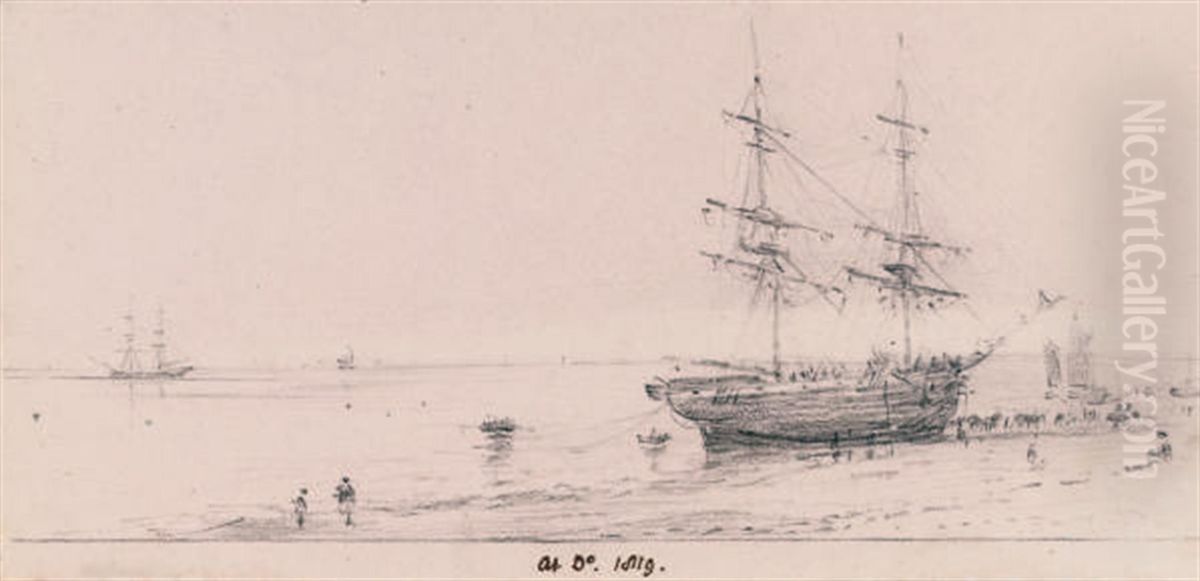 A Collier On The Beach At Brighton Oil Painting by Agostino Aglio