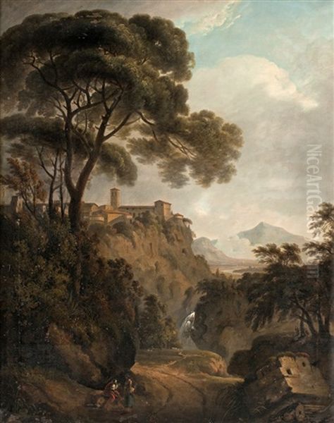 Grotta Ferrata Oil Painting by George Howland Beaumont