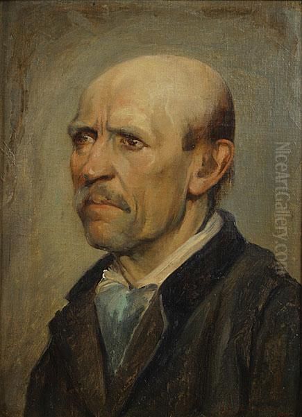Portret Van Een Man. Oil Painting by Edouard Agneessens