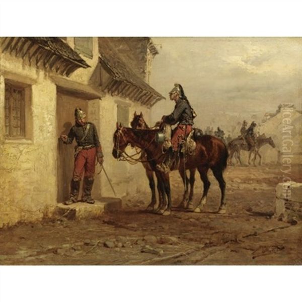 La Requisizione Degli Alloggi Oil Painting by Wilfrid Constant Beauquesne