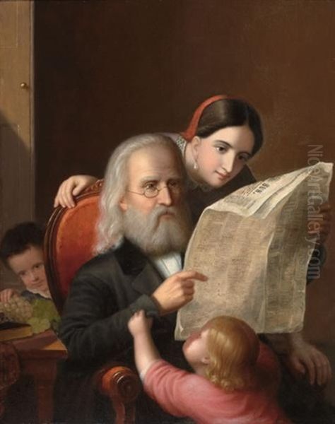 The Sun Oil Painting by Hans Bebie