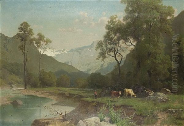 In Val Sesia Oil Painting by Angelo Beccaria