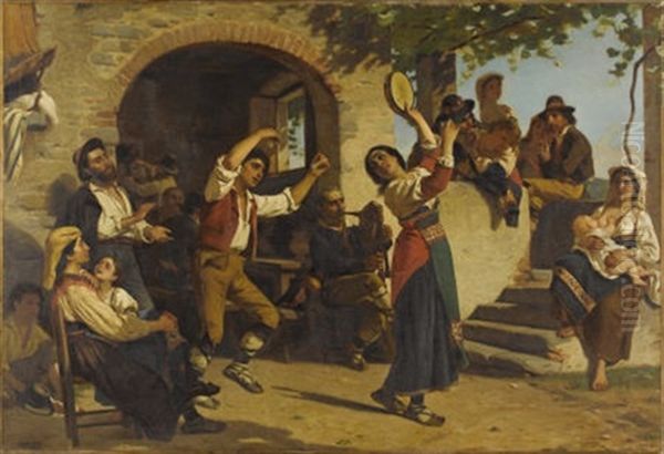 The Dance Oil Painting by Luigi Bechi