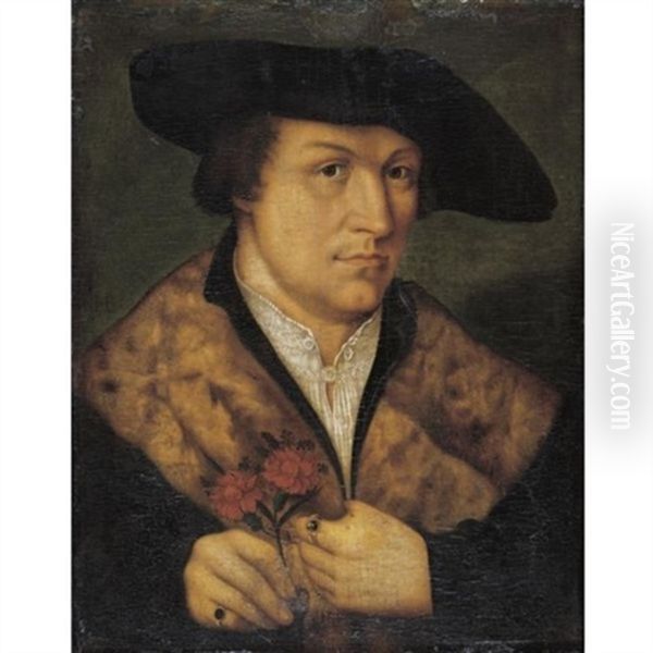 Portrait Of A Man Oil Painting by Leonhard Beck