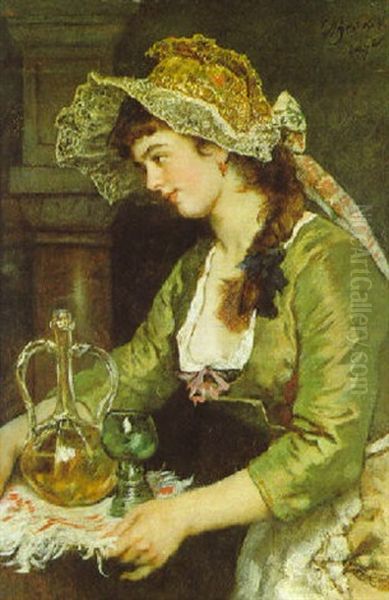 Freundliche Bewirtung Oil Painting by Carl Ludwig Friedrich Becker