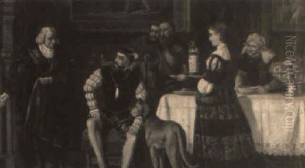 Burning Of The Letter Oil Painting by Carl Ludwig Friedrich Becker