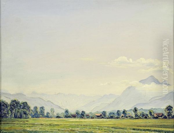 Bei Ubersee/chiemsee Oil Painting by Franz Helmut Becker