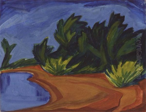 Italienische Kustenlandschaft Oil Painting by Franz Helmut Becker