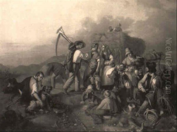 Heuernte Oil Painting by Jakob Becker