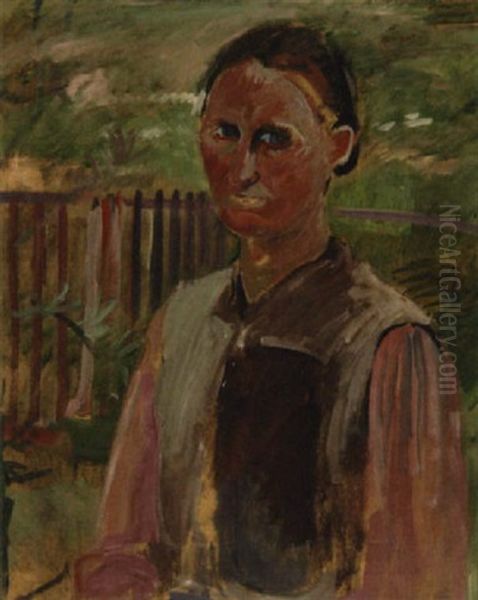 Bildns Einer Bauerin Oil Painting by Karl-Johann Becker-Gundahl