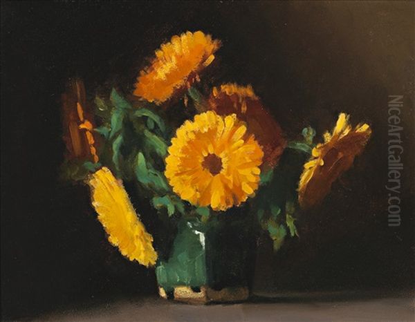 Marigolds Oil Painting by Clarice Marjoribanks Beckett