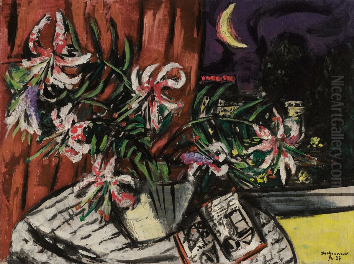 Turkenbundlilien (turk's Cap Lilies) Oil Painting by Max Beckmann