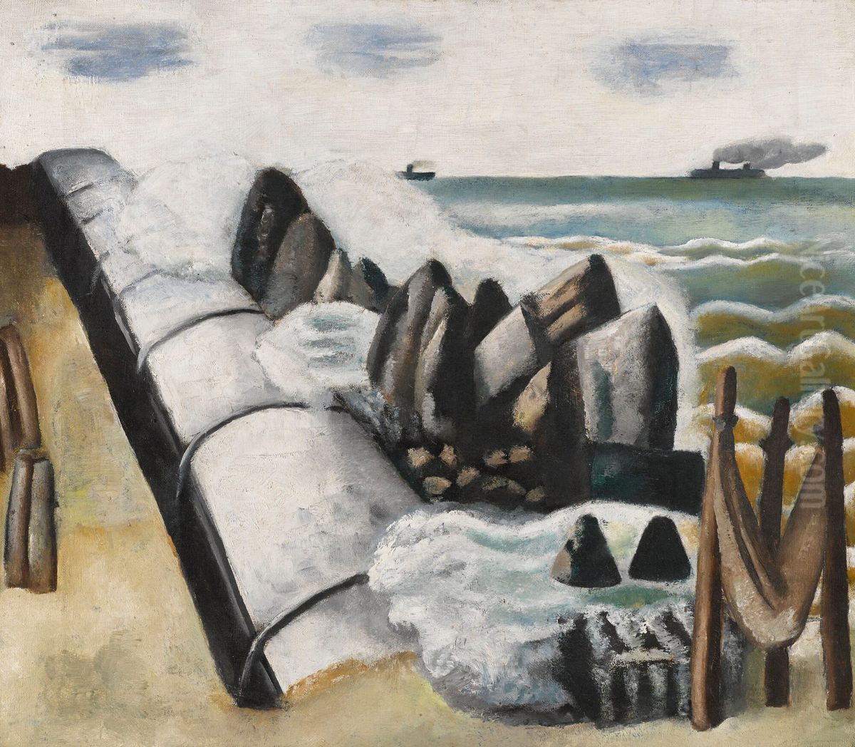 Brandung, Kleine Marine (breakers, Small Marine) Oil Painting by Max Beckmann