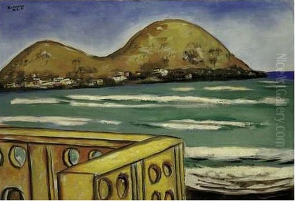 Landschaft Bei Saint-cyr-sur-mer Oil Painting by Max Beckmann