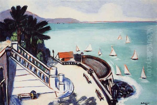 Blick Von Der Terrasse In Monte Carlo Oil Painting by Max Beckmann