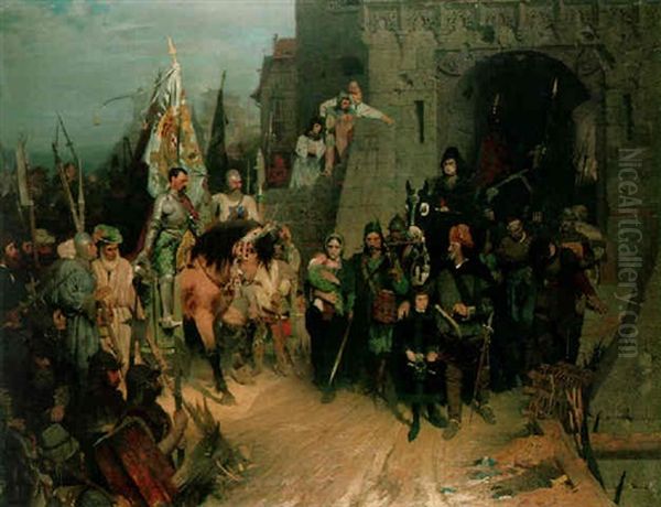 The Surrender Of The City Of Rosenberg In The Hussite War Oil Painting by Wilhelm Beckmann