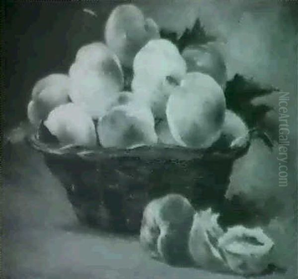 Basket Of Peaches Oil Painting by Arthur Beckwith