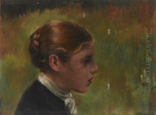Head Of A Peasant Oil Painting by James Carroll Beckwith