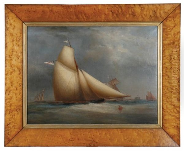 The Flower Of The Yarrow - A Cutter Belonging To The Marquess Of Conyingham Oil Painting by Richard Bridges Beechey