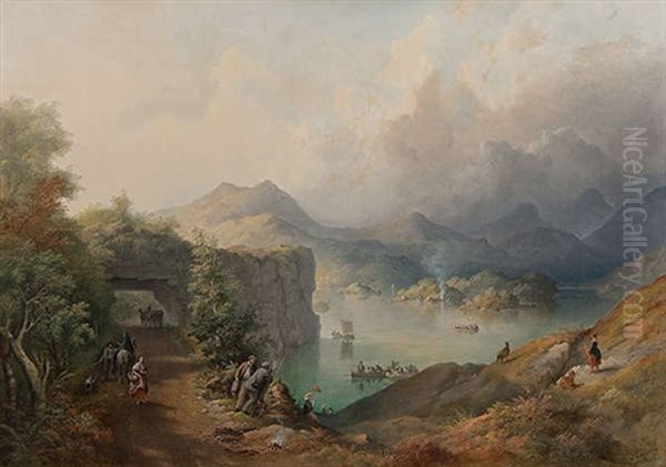 Upper Lake Killarney, Taken Near The Tunnel Oil Painting by Richard Bridges Beechey