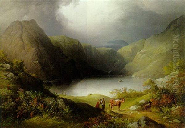 Glenbeg, Near The Kenmare River, West Of Ireland Oil Painting by Richard Bridges Beechey