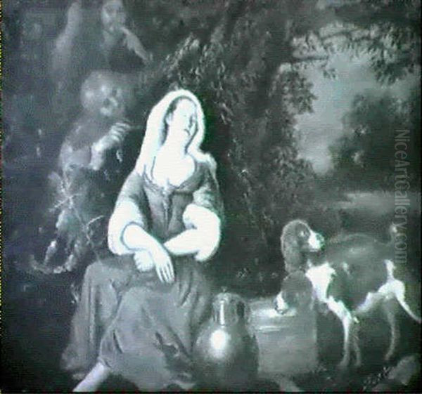 Die Eingeschlafene Hirtin Oil Painting by Adriaen Cornelisz Beeldemaker