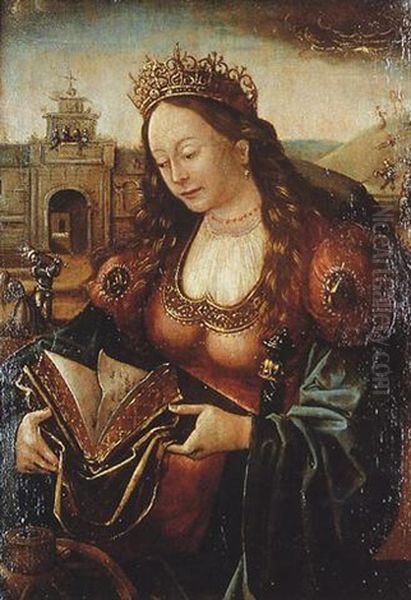 Sainte Catherine Oil Painting by Jan de Beer