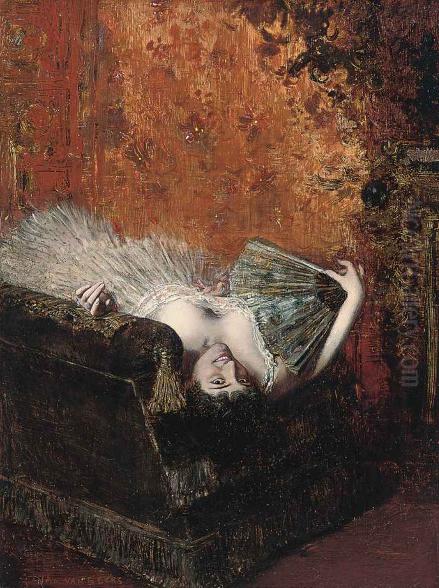 Flirtatious Company Oil Painting by Jan van Beers