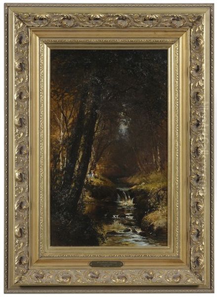 Woodland Stream Oil Painting by Julie (Hart) Beers