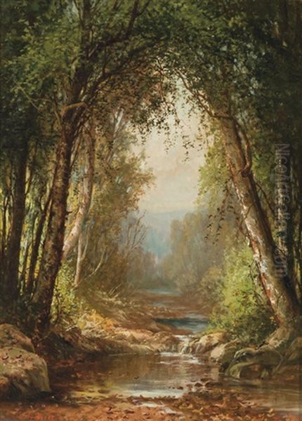 The Quiet Brook Oil Painting by Julie (Hart) Beers