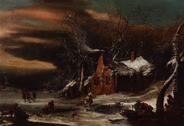 Winterlandschaft Oil Painting by Jan Abrahamsz. Beerstraten