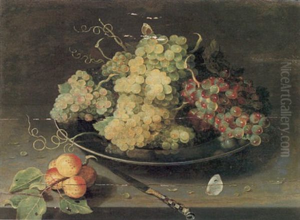 Stilleben Med Vindruvor Pa Fat Oil Painting by Osias, the Elder Beert