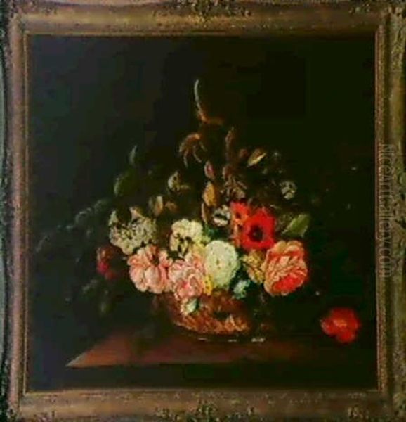 Blumenstrauss In Einem Korb. Oil Painting by Osias, the Elder Beert