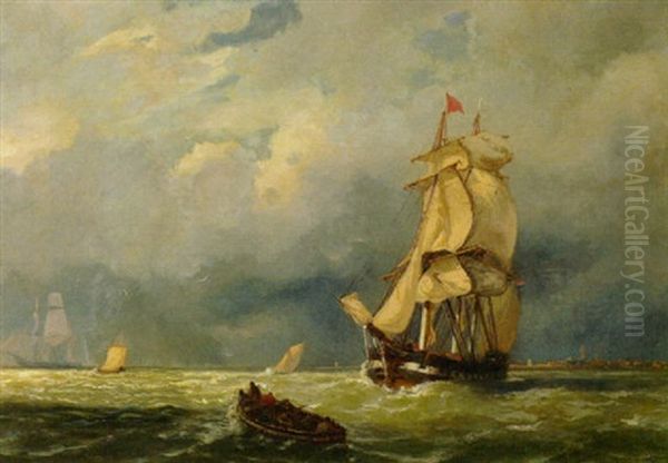 Marine Oil Painting by Jacob Eduard Heemskerck van Beest