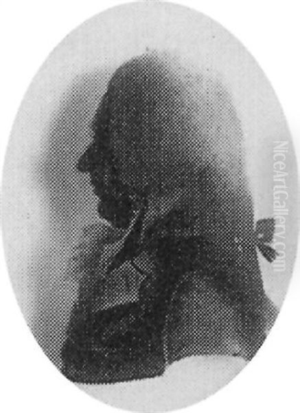 A Gentleman, Profile To The Left, Wearing Coat And Frilled Cravat, His Hair En Queue Oil Painting by Isabella Beetham