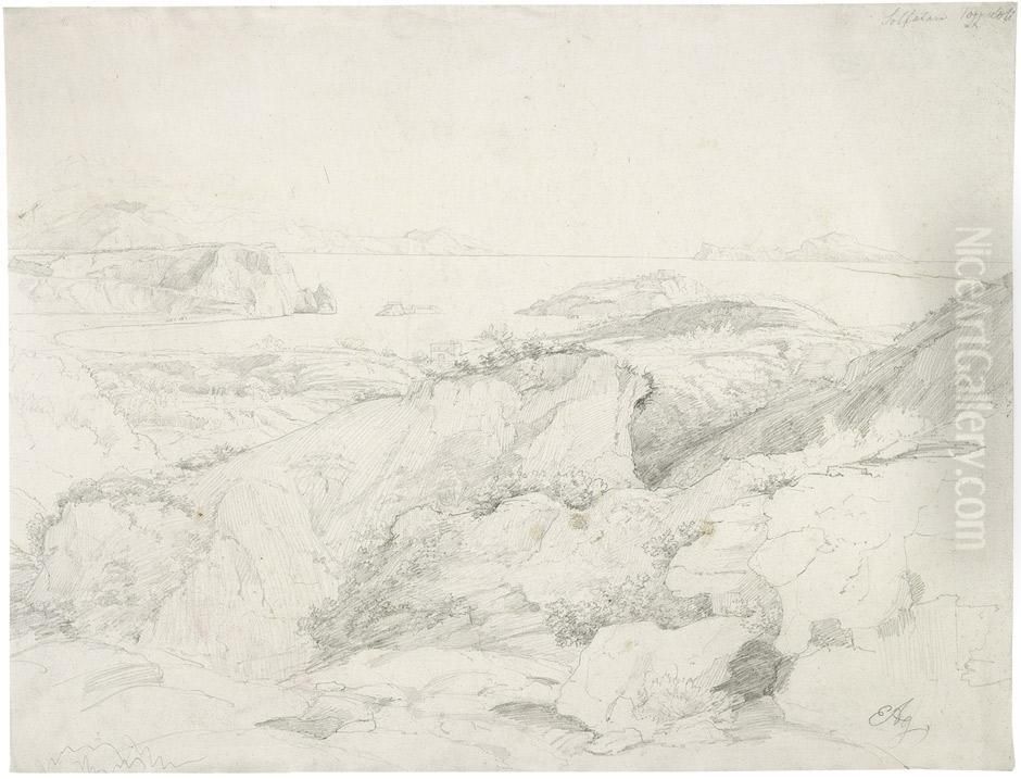 Blick Auf Den Golf Von Neapel Oil Painting by Eduard Agricola