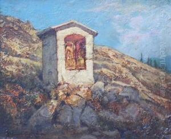 Madonnenbild Bei Torri Delle Belle Donne Am Gardasee Oil Painting by Curt Agthe
