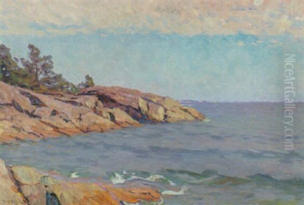 Kustlandskap Oil Painting by Vilhelm Emanuel Behm