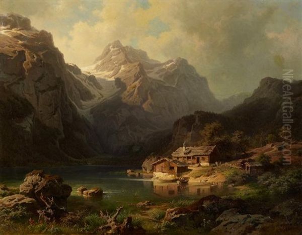 See Im Hochgebirge (tirol) Oil Painting by August Behrendsen