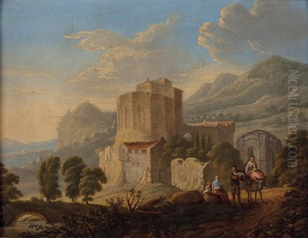 Italienische Ideallandschaft Oil Painting by Joachim-Franz Beich